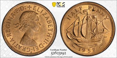 1957 1/2D S-4158 Calm Sea MS64RB