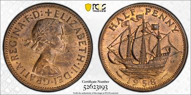 1958 1/2D S-4158 MS64RB