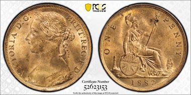 1887 1D S-3954 MS65RD
