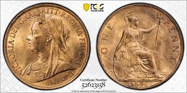 1896 1D S-3961 MS64RB