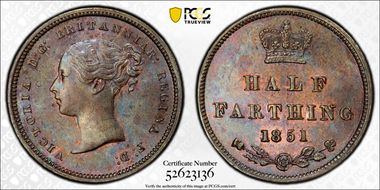 1851 1/2 Far S-3951 First 1 Over 5 MS64BN
