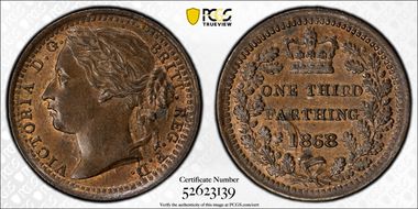 1868 1/3 Far S-3960 MS64BN