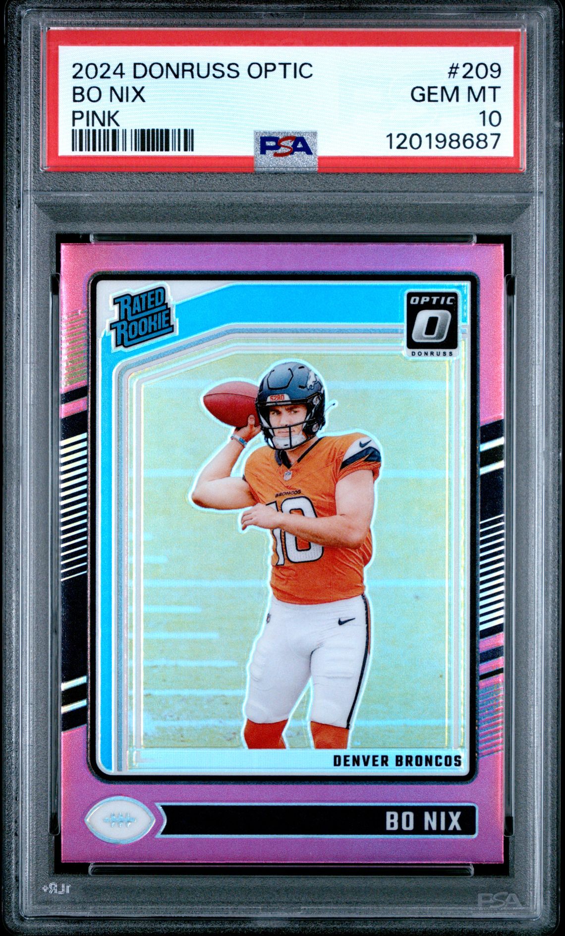 2024 Panini PANINI DONRUSS OPTIC PINK #209 Bo Nix front