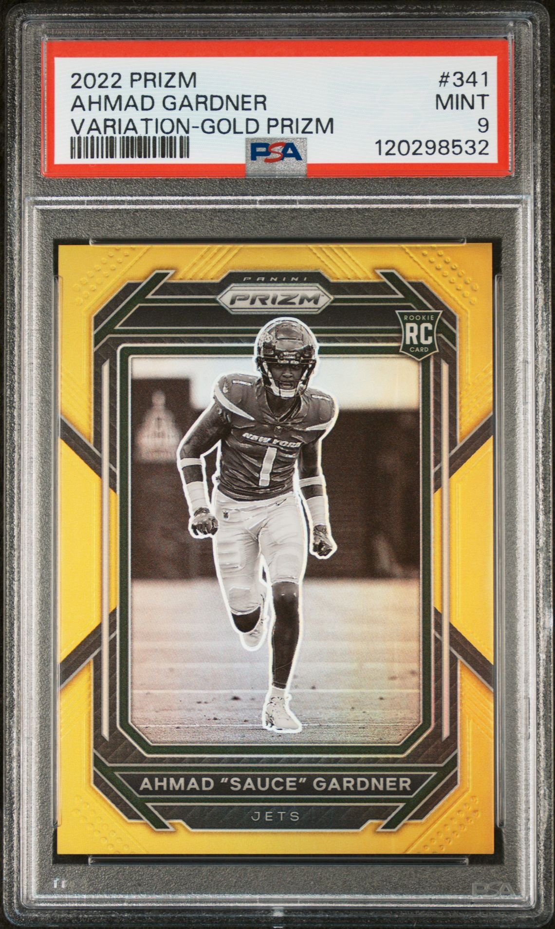 2022 Panini Prizm VARIATION-GOLD PRIZM #341 Sauce Gardner front