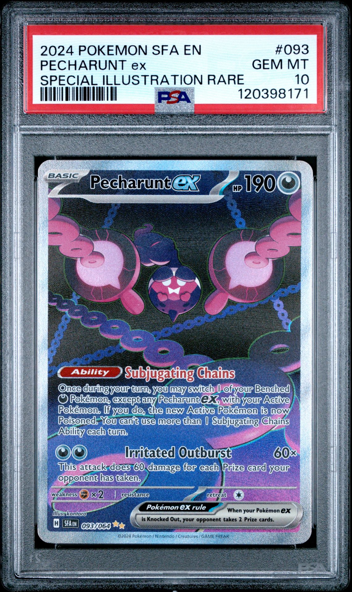 2024 Pokemon POKEMON SFA EN-SHROUDED FABLE SPECIAL ILLUSTRATION RARE #093 Pecharunt Ex front