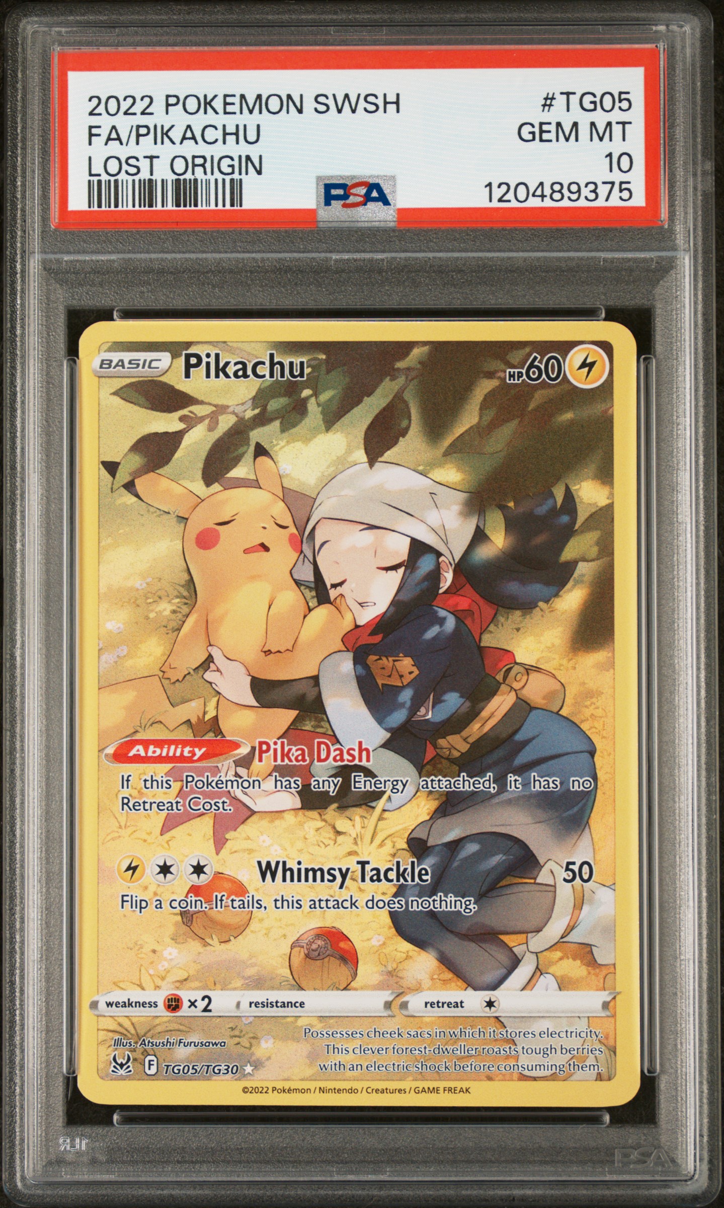 2022 #TG05 Full Art/Pikachu PSA 10 Sword & Shield Lost Origin