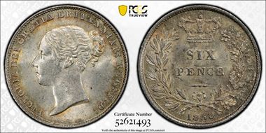1858 6D S-3908 MS63