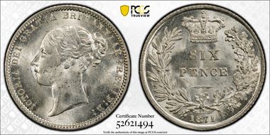 1871 6D S-3910 MS64