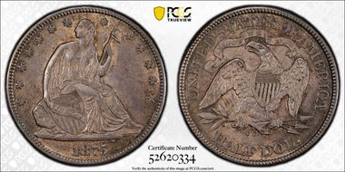 1875-CC 50C AU58