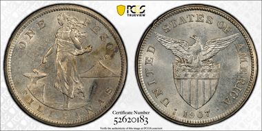 1907-S Peso MS61