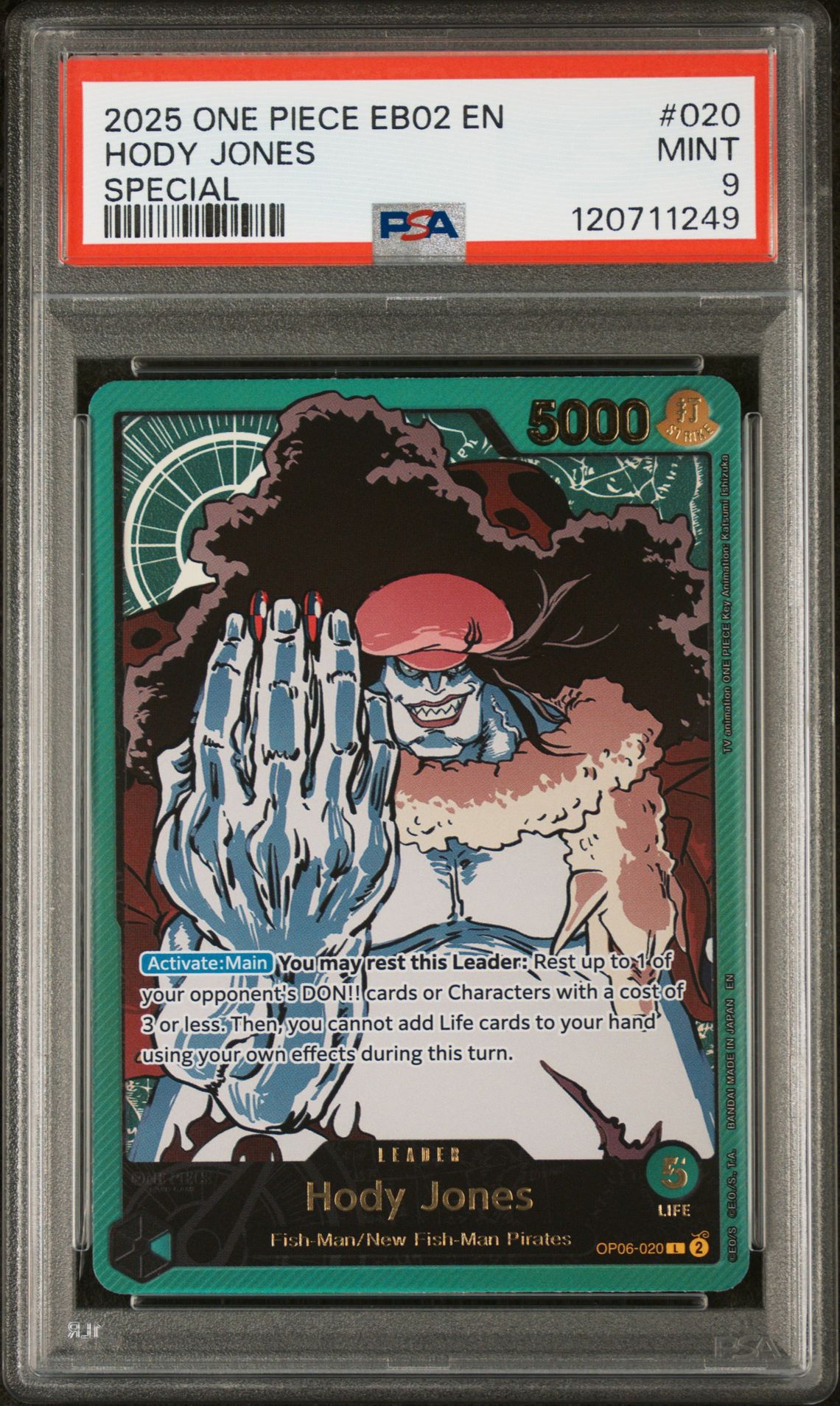 2025 One Piece ONE PIECE EB02-EXTRA BOOSTER -ANIME 25TH COLLECTION- SPECIAL #020 Hody Jones front