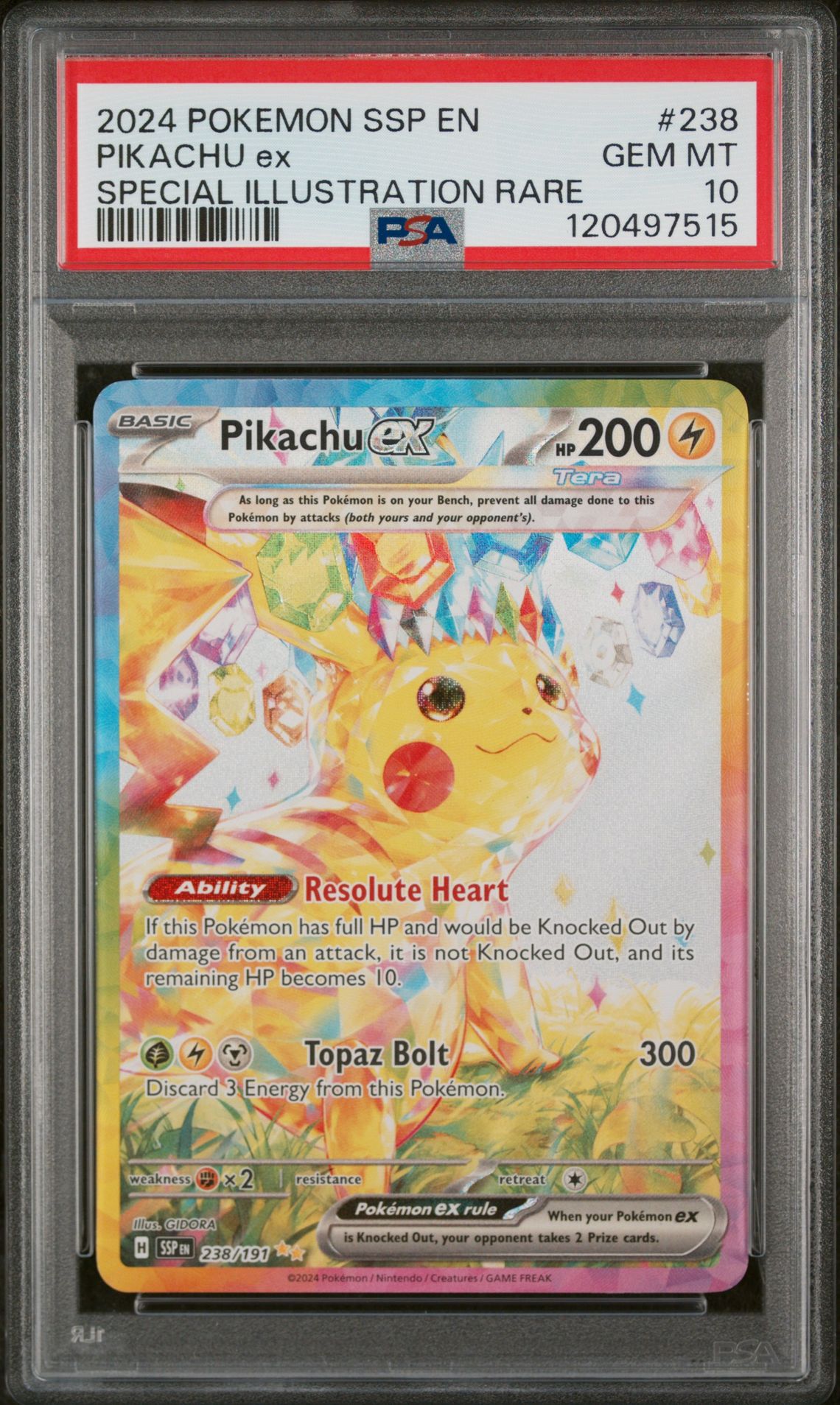 2024 Pokemon POKEMON SSP EN-SURGING SPARKS SPECIAL ILLUSTRATION RARE #238 Pikachu Ex front