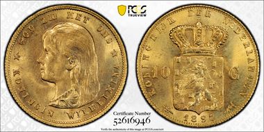 1897 10 G Beaded Border KM-118  Au MS65