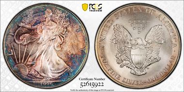1996 $1 Silver Eagle MS66