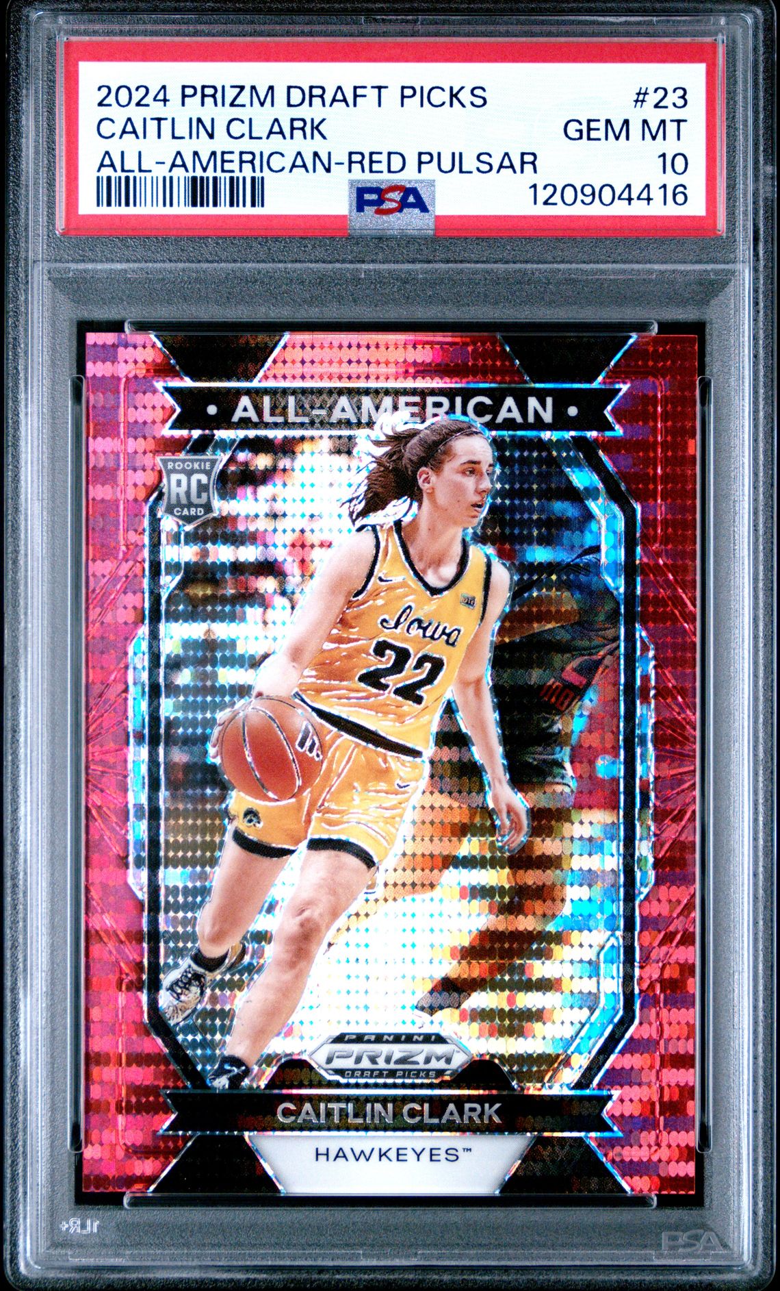 2024 Panini PANINI PRIZM DRAFT PICKS ALL-AMERICAN AMERICAN-BLUE SEISMIC #23 Caitlin Clark front