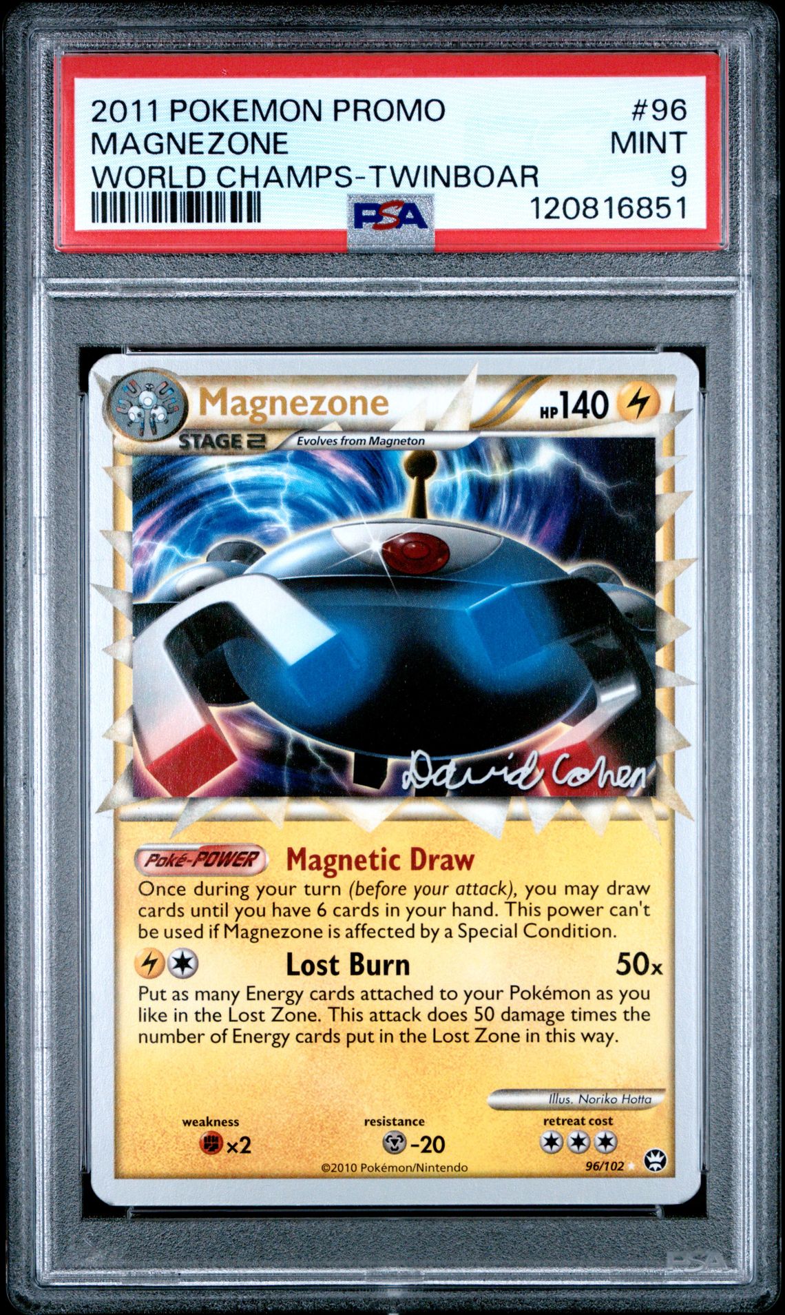 2011 Pokemon POKEMON WORLD CHAMPIONSHIPS PROMO WORLD CHAMPS-TWINBOAR #96 Magnezone front