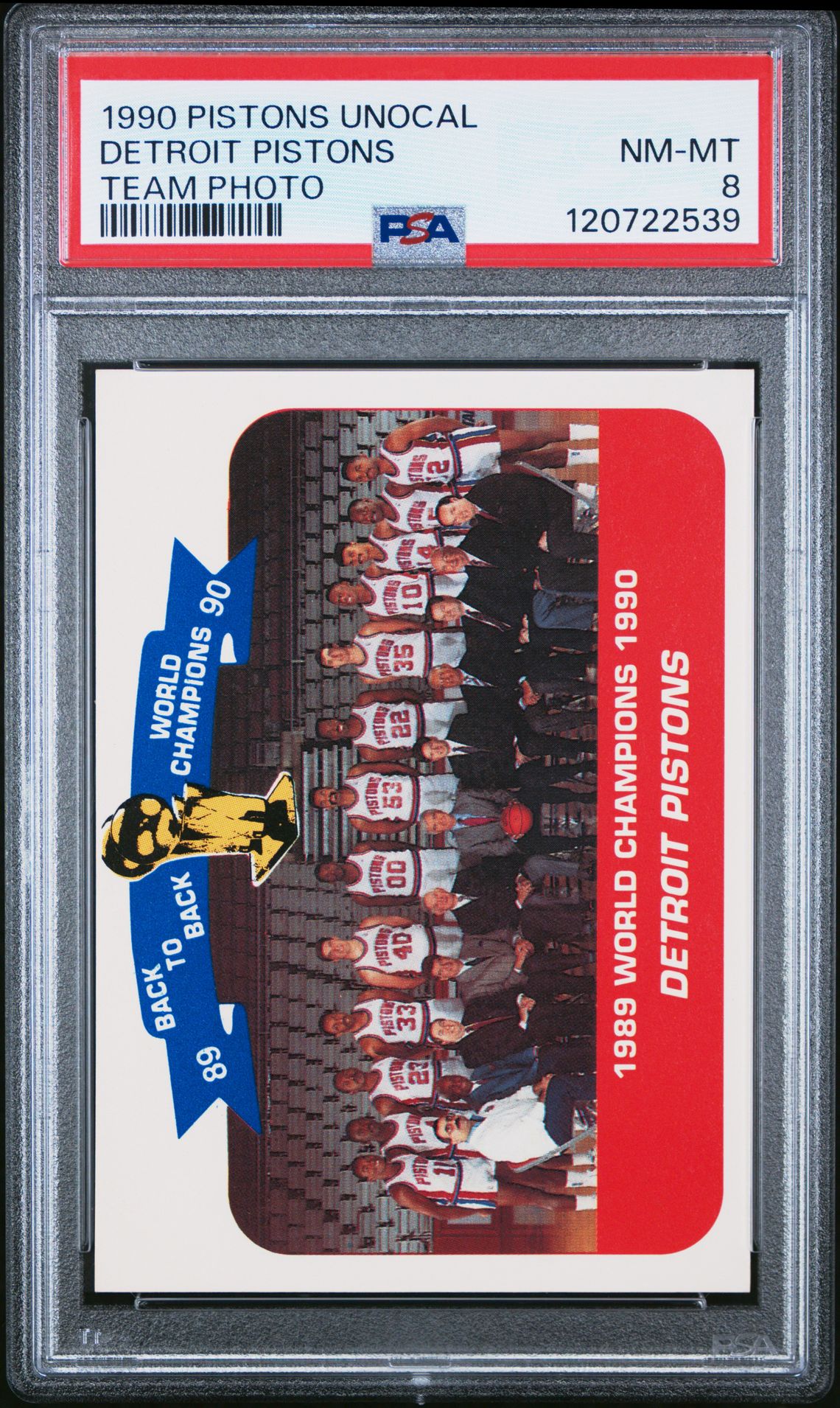 1990 PISTONS UNOCAL TEAM PHOTO Detroit Pistons front