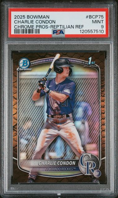 2025 Bowman Bowman Chrome Refractor #BCP75 Charlie Condon Reptilian front