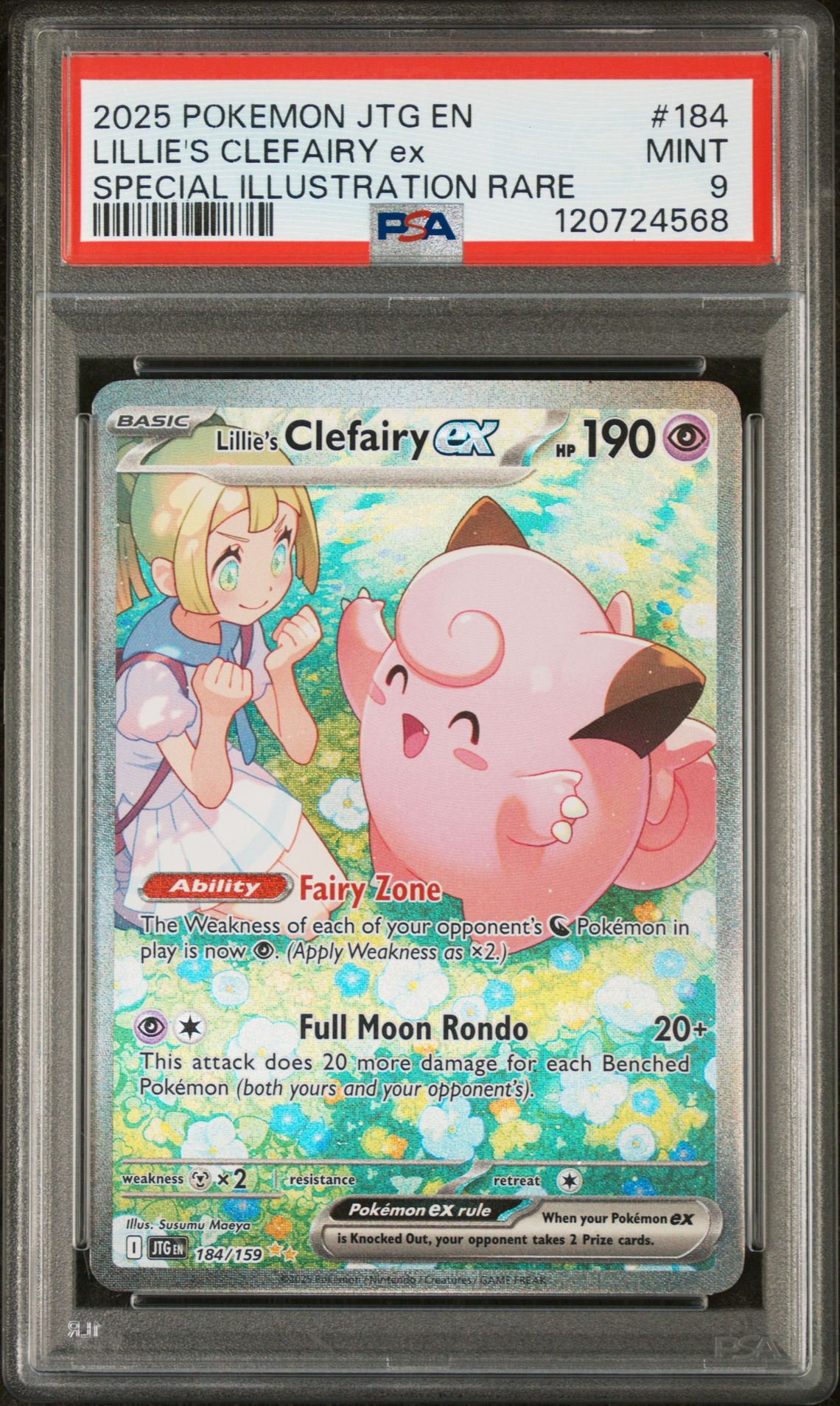 2025 Pokemon Jtg En-Journey Together Lillie's Clefairy Ex #184 (Special Illustration Rare) Mint 9 front