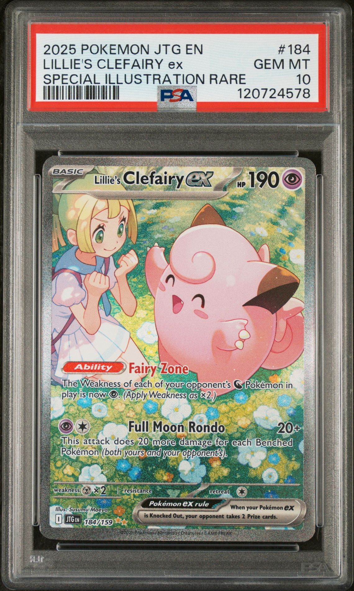 2025 Pokemon Jtg En-Journey Together Lillie's Clefairy Ex #184 (Special Illustration Rare) Gem Mt 10 front