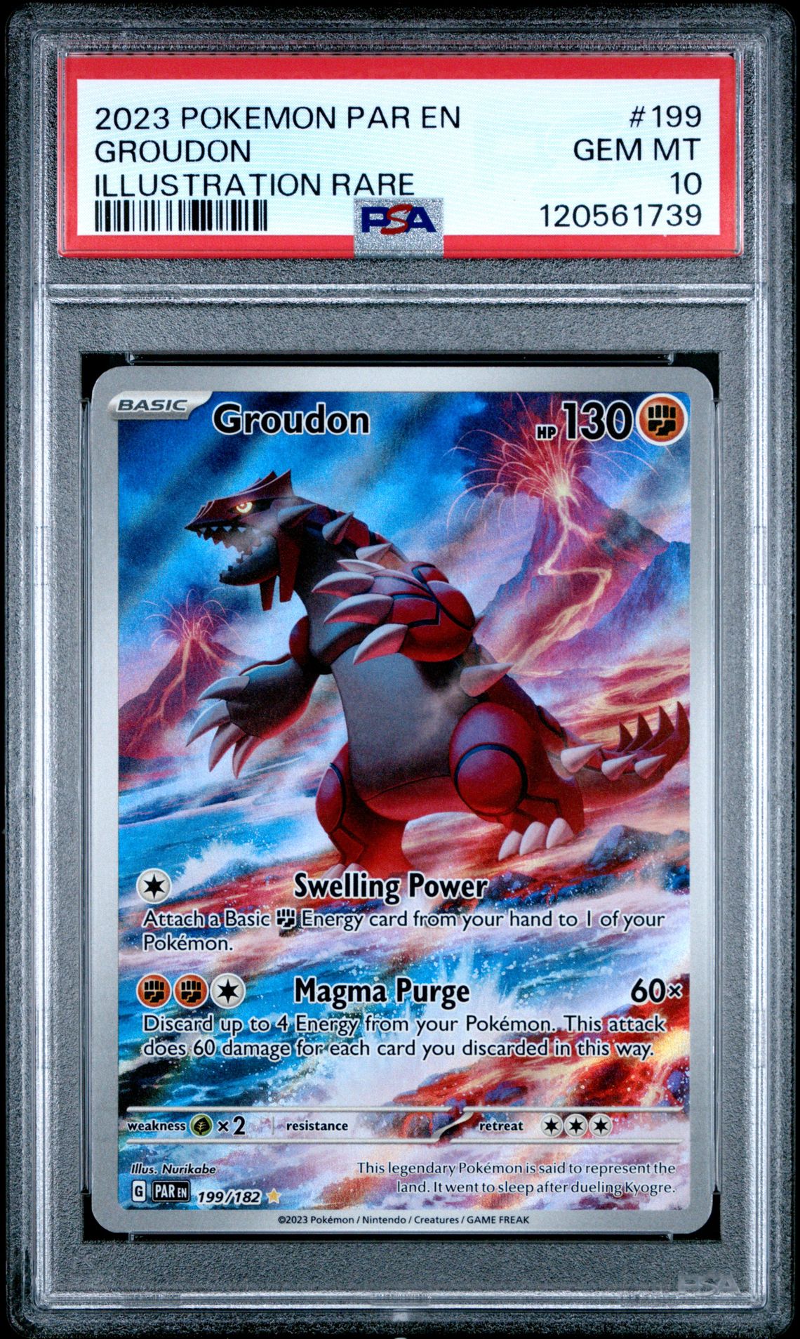 2023 Pokemon POKEMON PAR EN-PARADOX RIFT ILLUSTRATION RARE #199 Groudon front