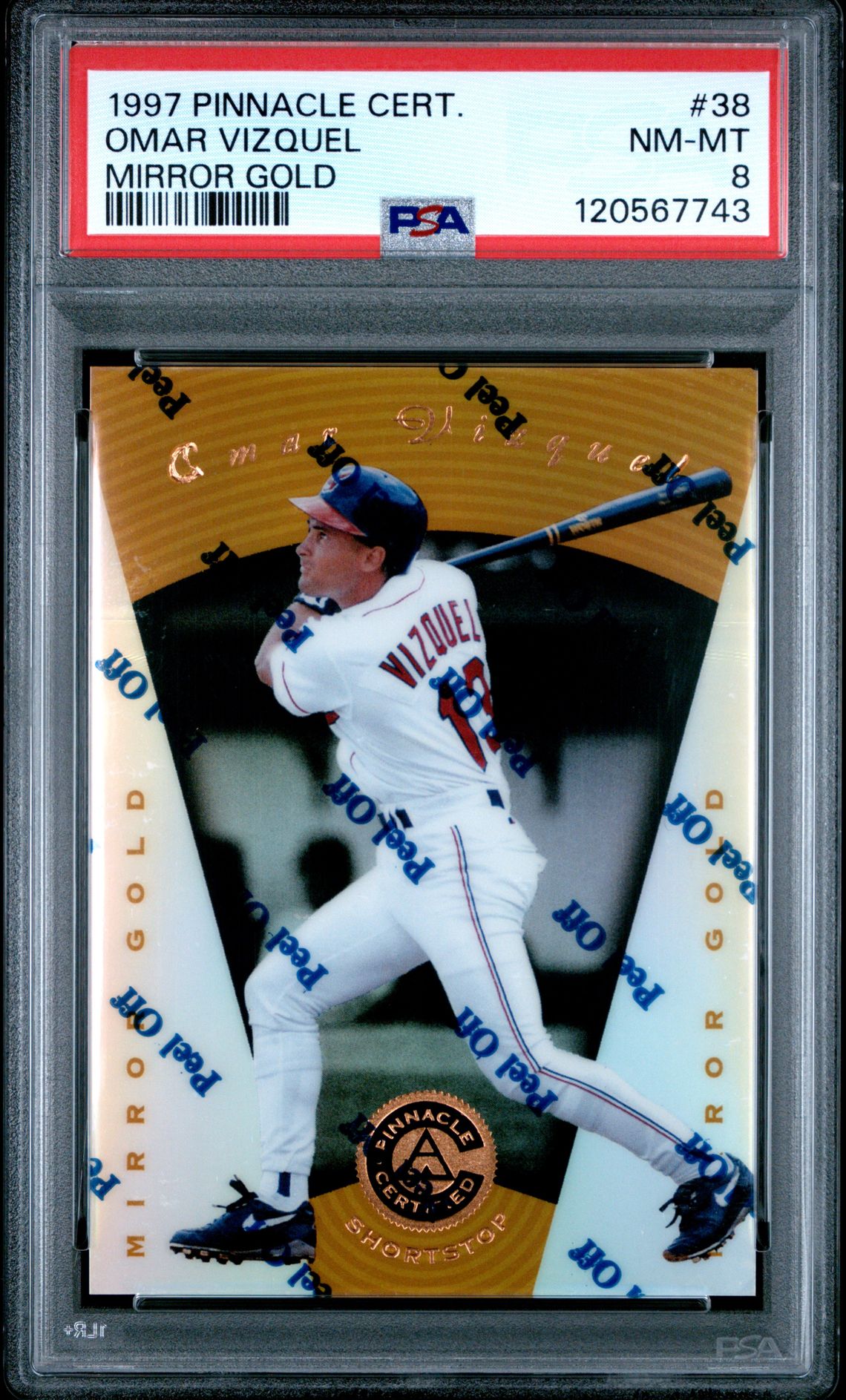1997 Pinnacle PINNACLE CERTIFIED MIRROR GOLD #38 Omar Vizquel front