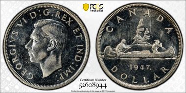 1947 S$1 Maple Leaf MS63