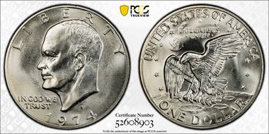1974-S $1 Silver MS69