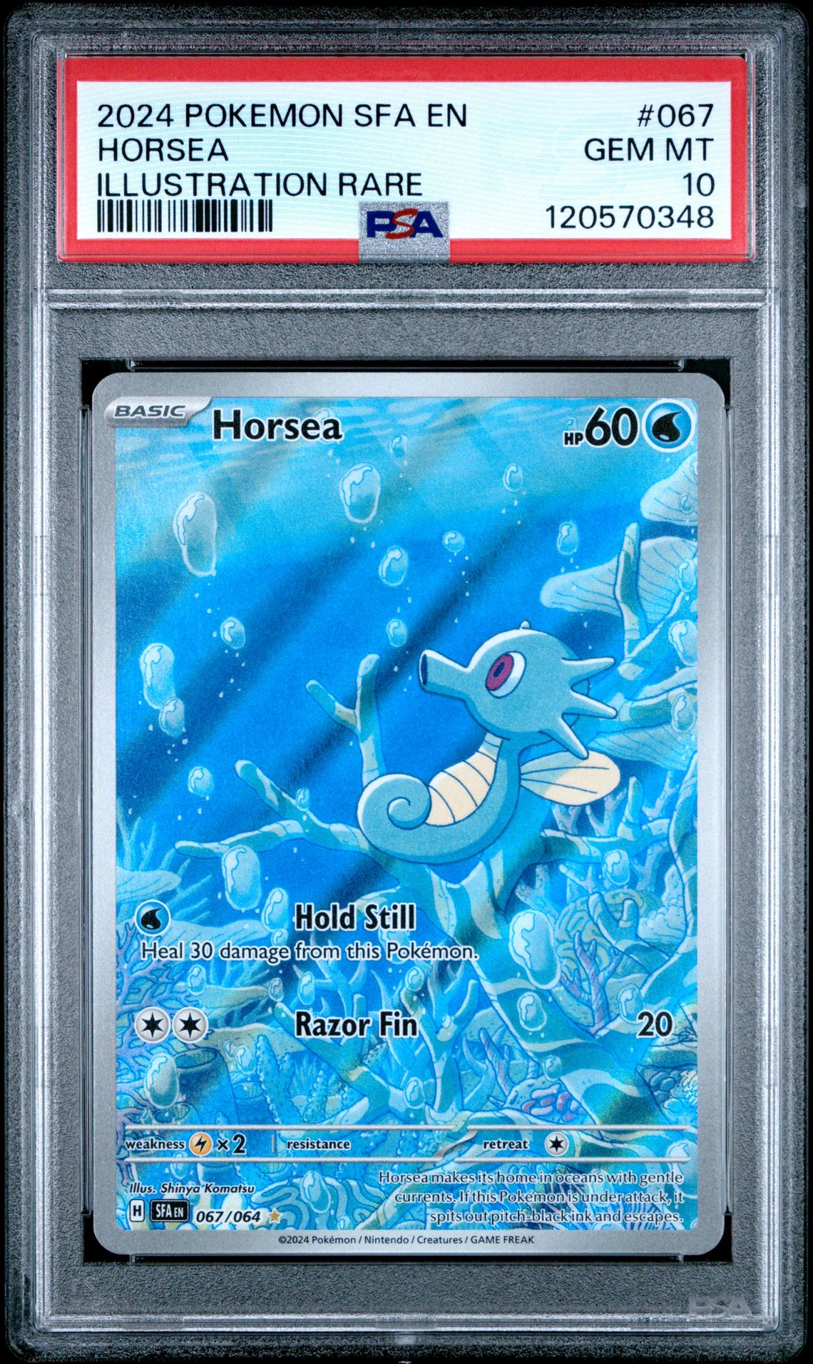 2024 Pokemon Sfa En-Shrouded Fable Horsea #067 (Illustration Rare) Gem Mt 10 front