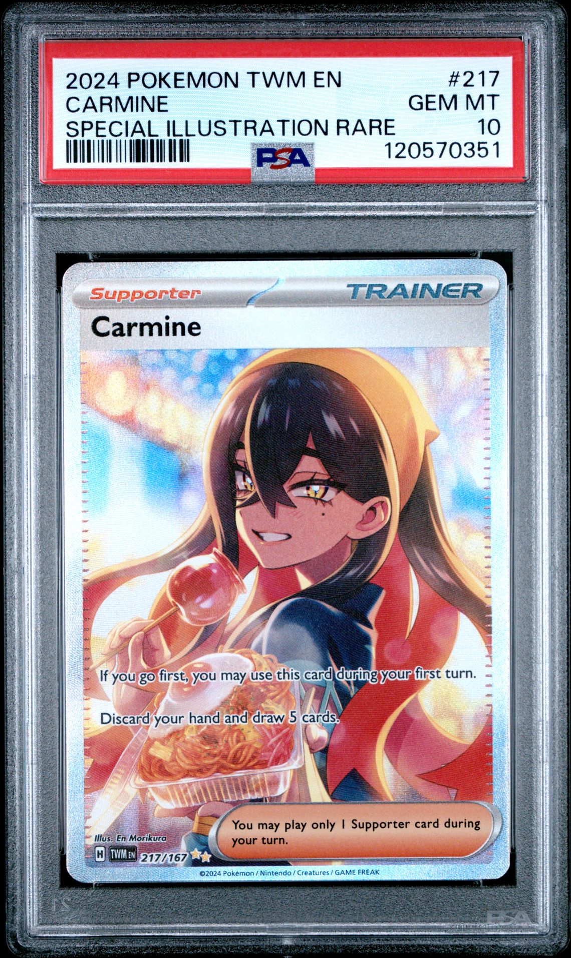 2024 Pokemon Twm En-Twilight Masquerade Carmine #217 (Special Illustration Rare) Gem Mt 10 front