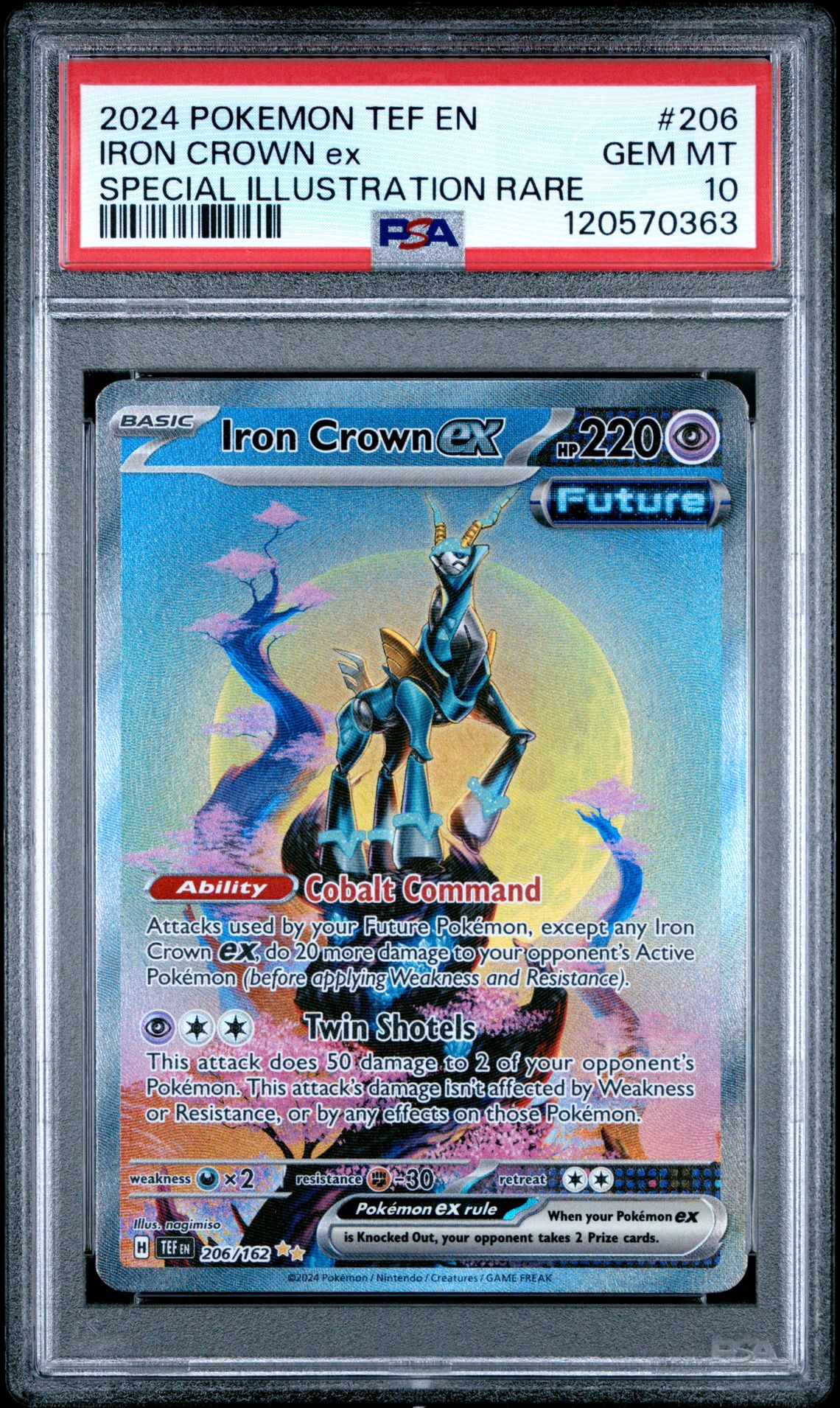 2024 Pokemon Tef En-Temporal Forces Iron Crown Ex #206 (Special Illustration Rare) Gem Mt 10 front