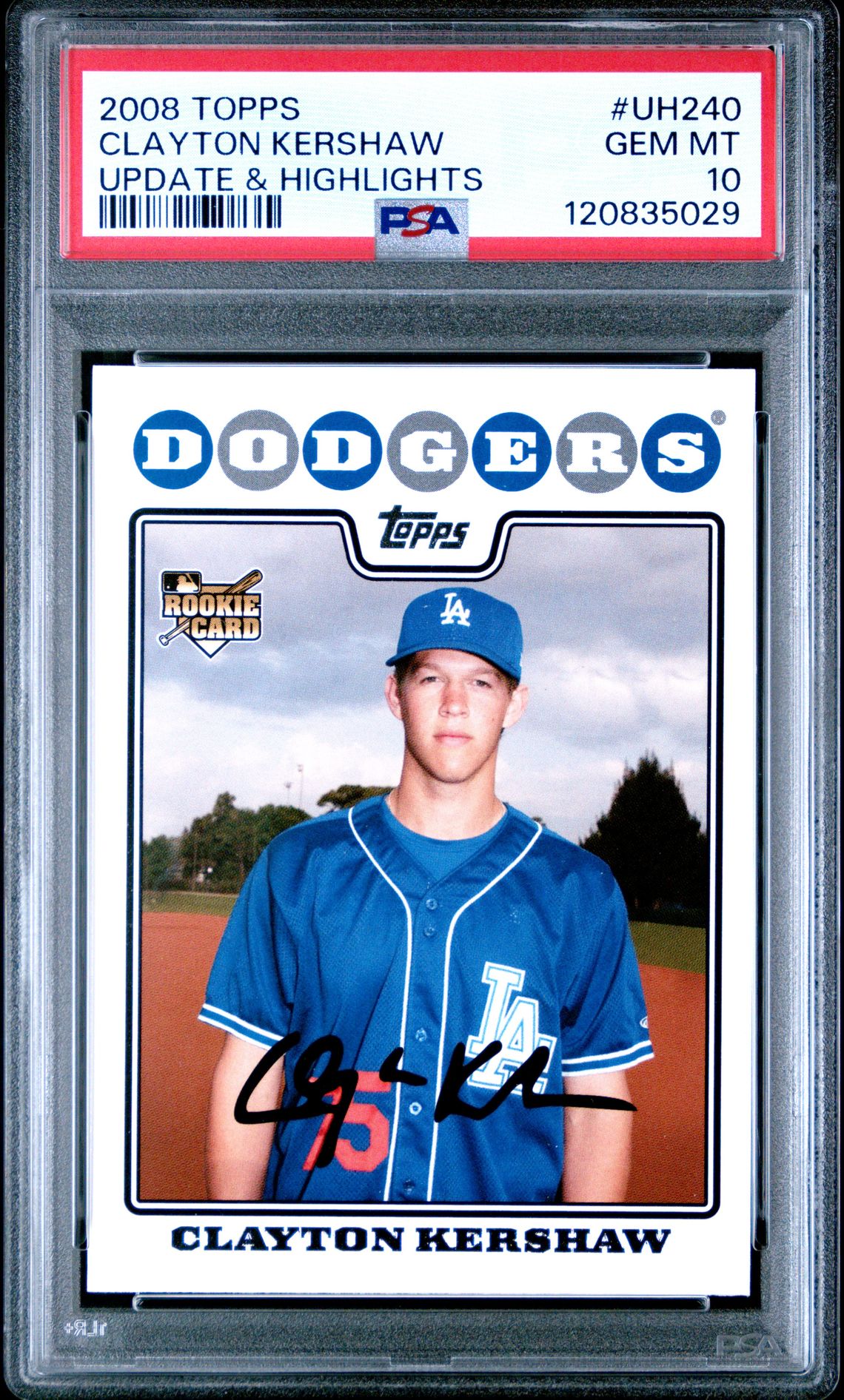 2008 Topps Update & Highlights Clayton Kershaw #Uh240 (Update & Highlights) Gem Mt 10 front