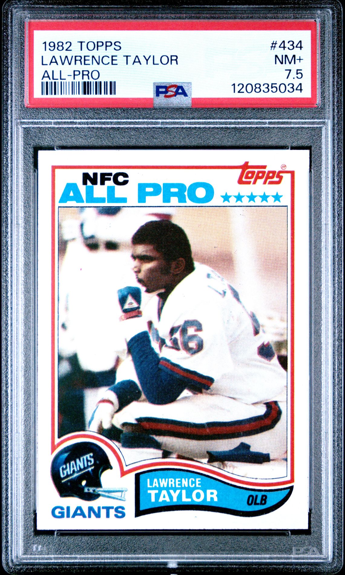 1982 Topps Lawrence Taylor #434 (All-Pro) Nm+ 7.5 front