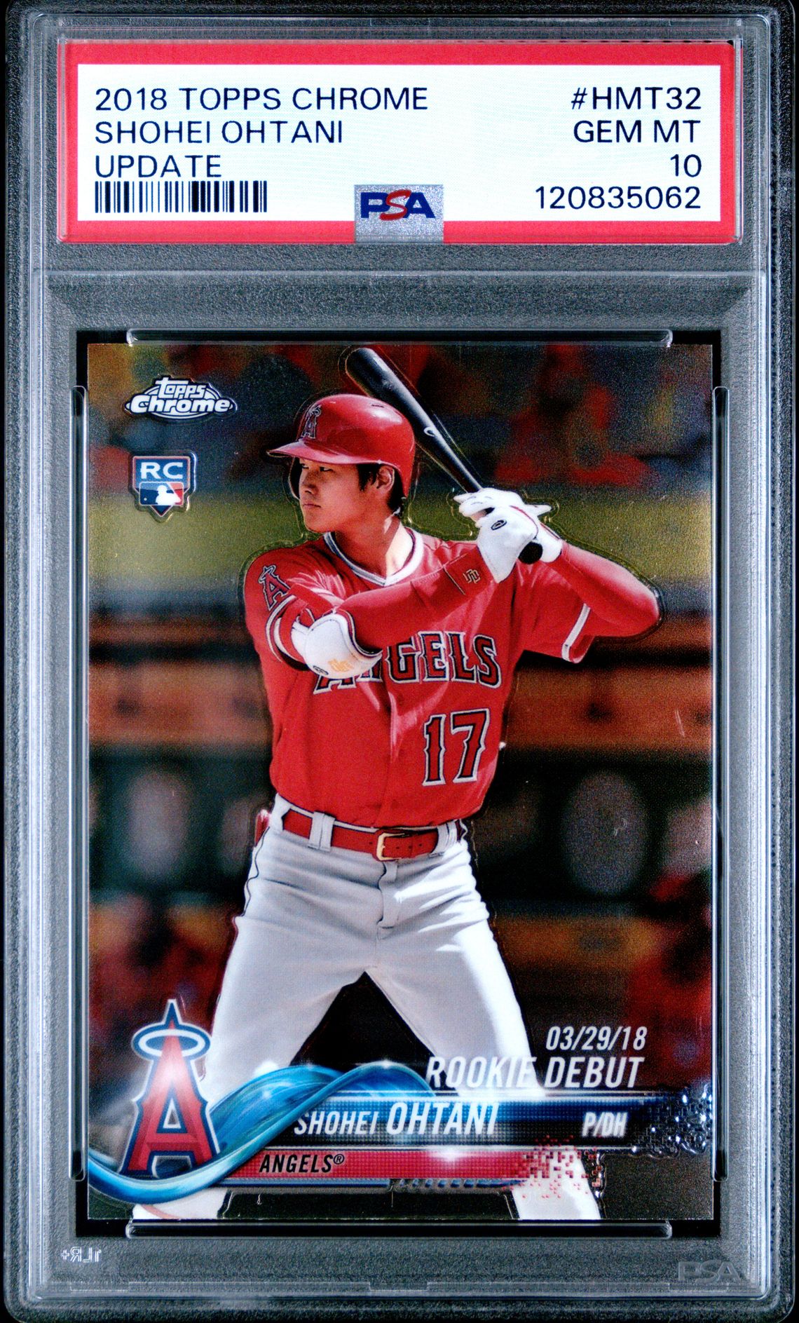2018 Topps Chrome Update Shohei Ohtani #Hmt32 (Update) Gem Mt 10 front