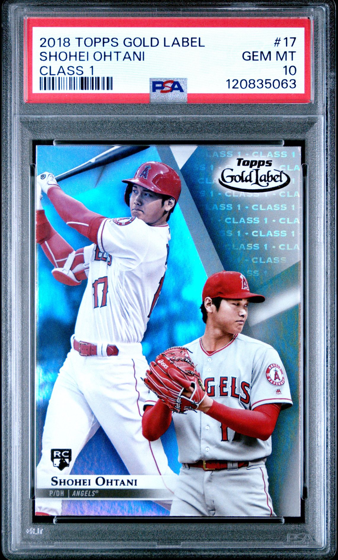 2018 Topps Gold Label Shohei Ohtani #17 (Class 1) Gem Mt 10 front