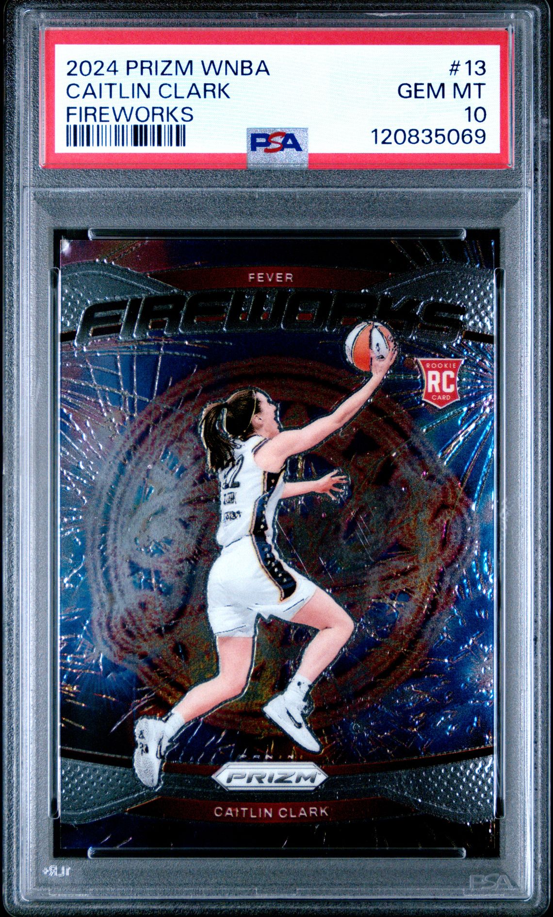 2024 Panini Prizm Wnba Fireworks Caitlin Clark #13 (Fireworks) Gem Mt 10 front
