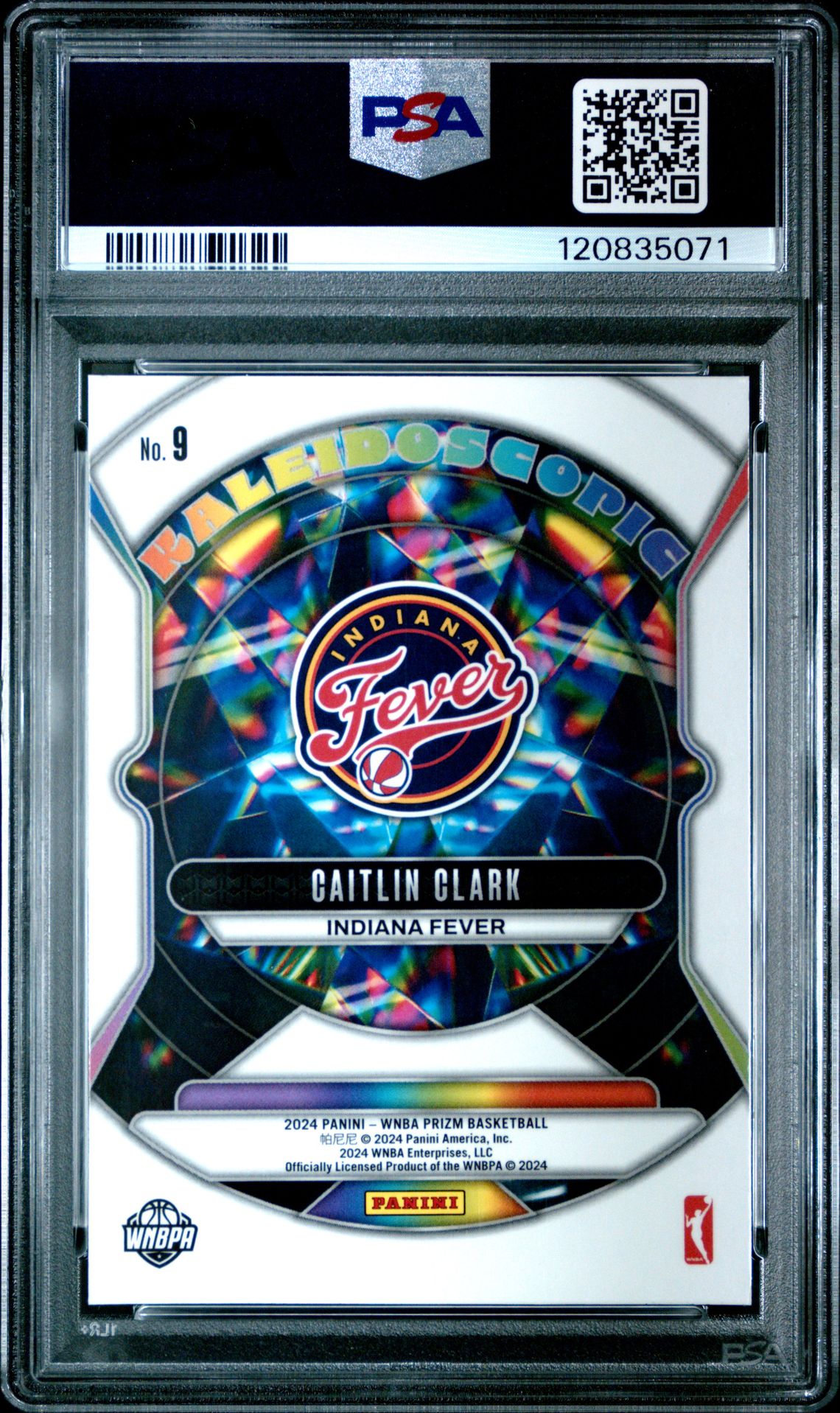 2024 Panini Prizm Wnba Kaleidoscopic Caitlin Clark #9 Gem Mt 10 back