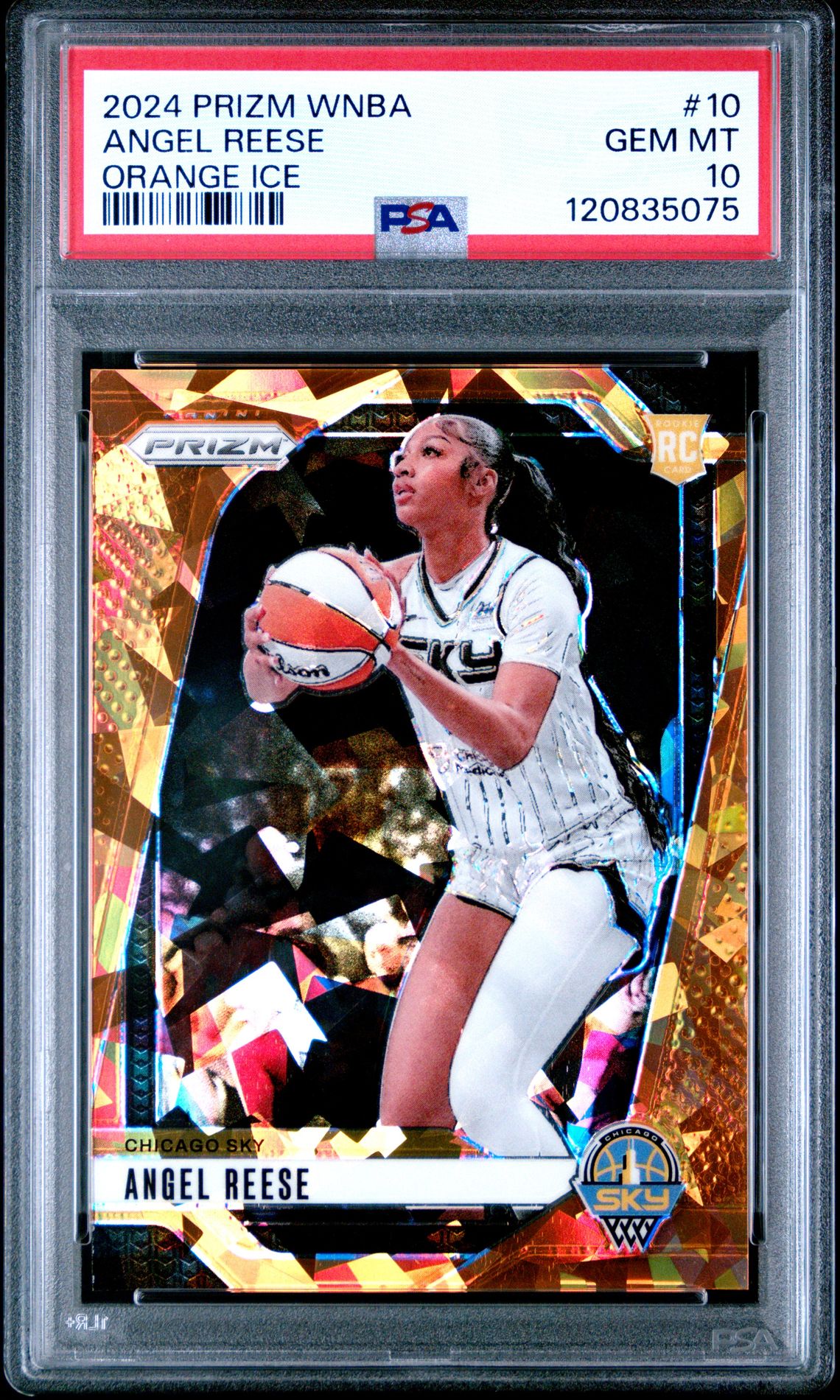 2024 Panini Prizm Wnba Angel Reese #10 (Orange Ice) Gem Mt 10 front