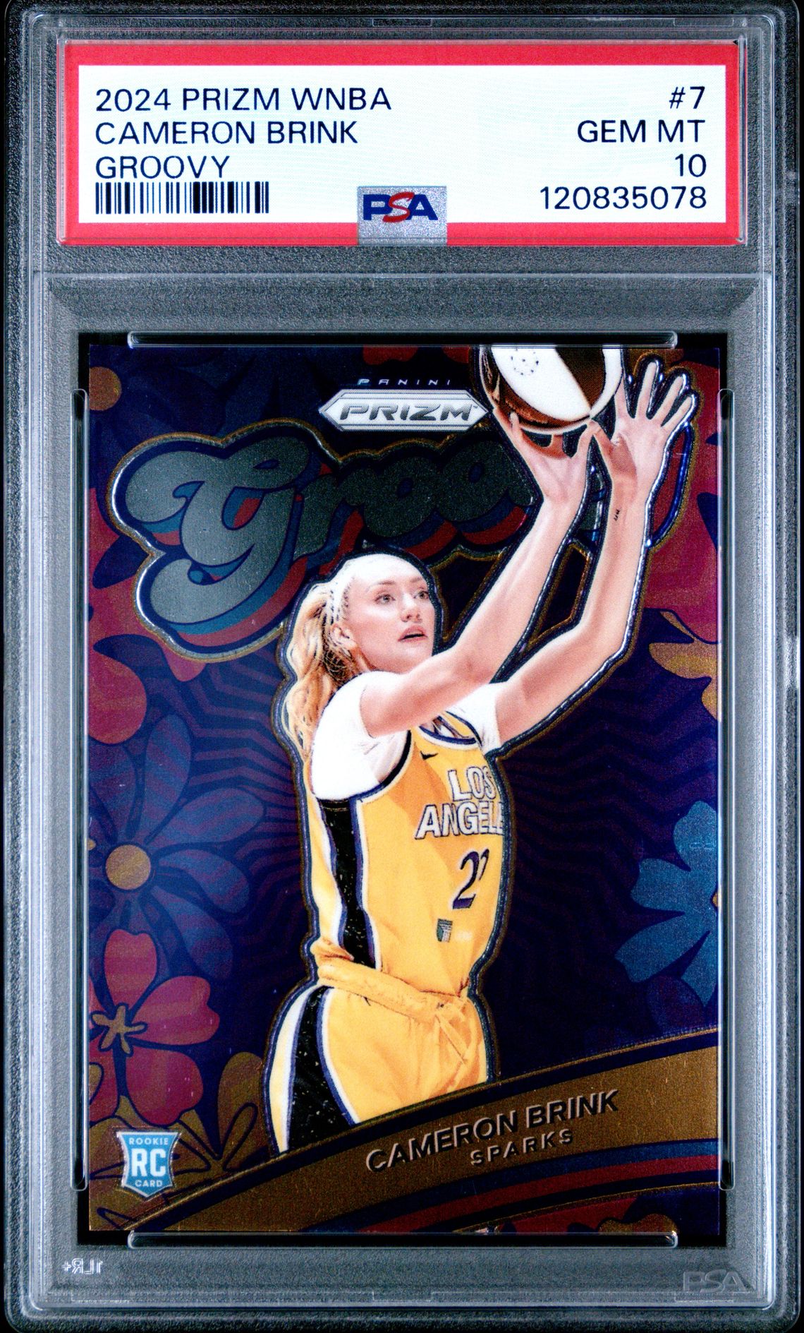 2024 Panini Prizm Wnba Groovy Cameron Brink #7 Gem Mt 10 front