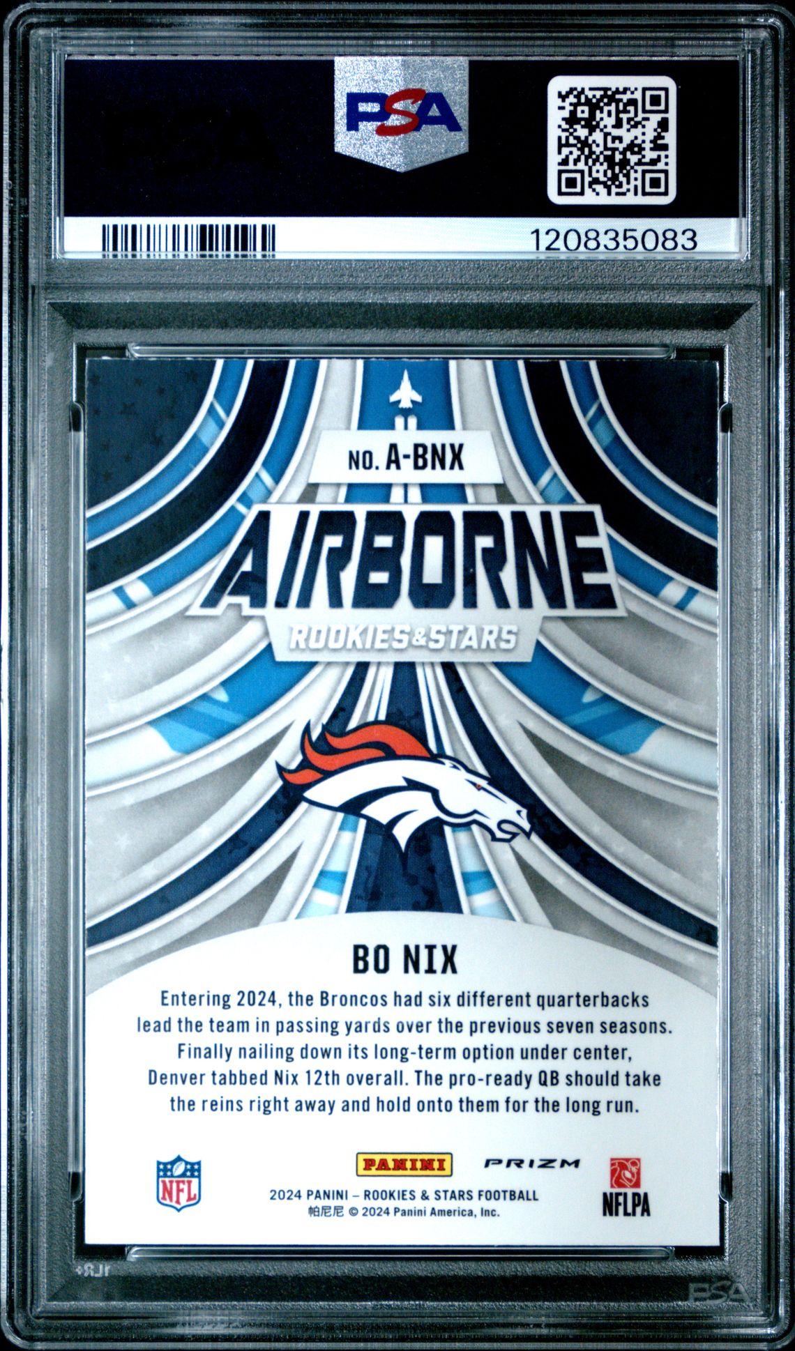 2024 Panini Rookies & Stars Airborne Bo Nix #Abnx Nm-Mt 8 back