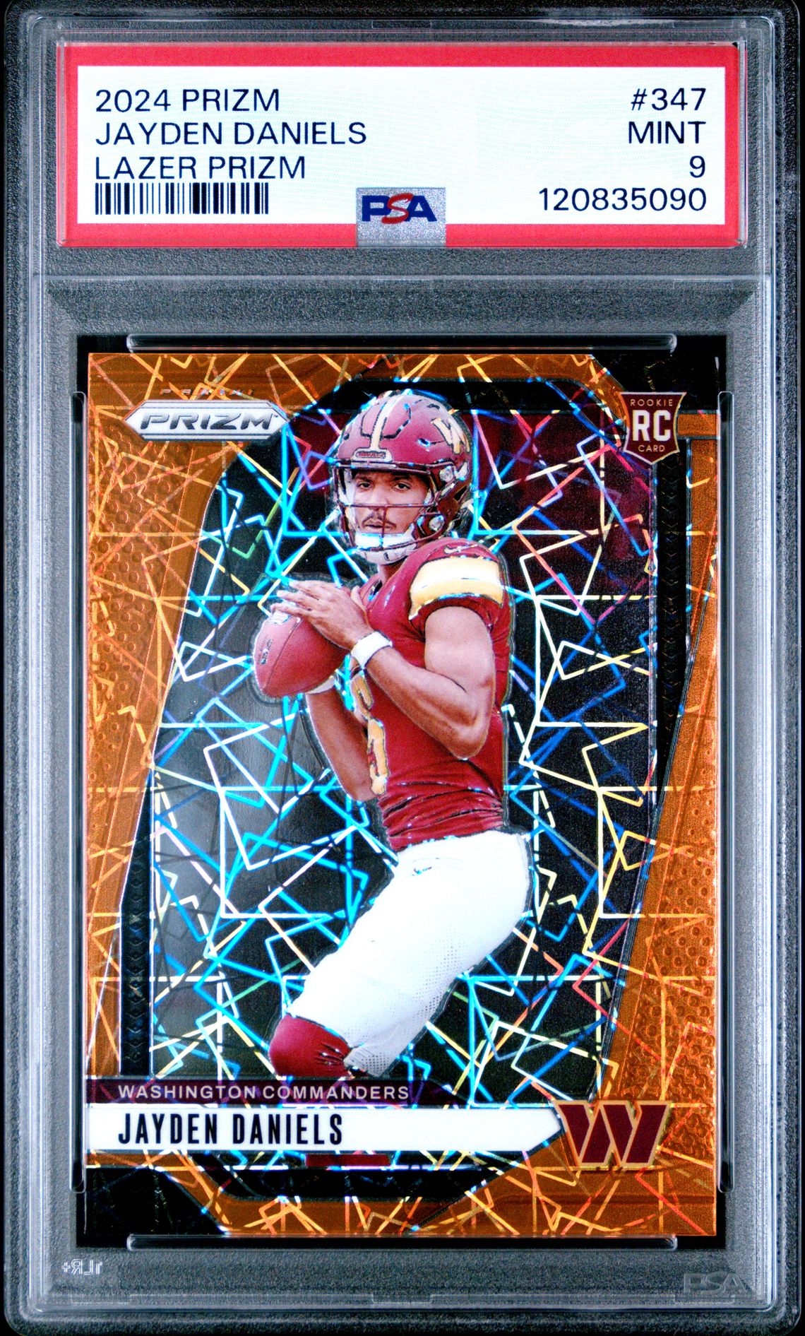 2024 Panini Prizm Jayden Daniels #347 (Lazer Prizm) Mint 9 front
