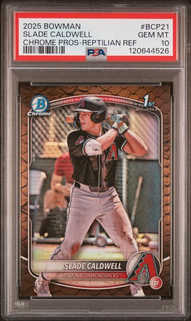 2025 Bowman Bowman Chrome Refractor #BCP21 Slade Caldwell front