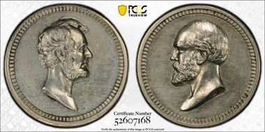 (1882) Medalet J-PR-41 Silver Lincoln-Garfield MS62