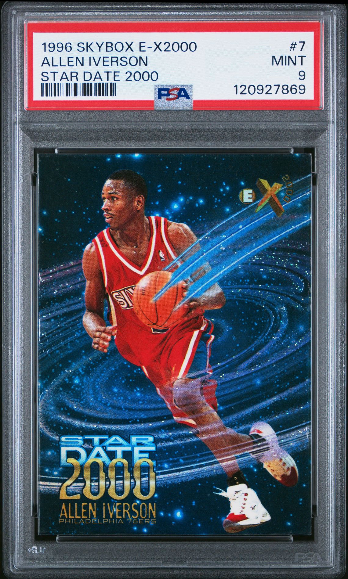 1996 SkyBox SKYBOX E-X2000 STAR DATE 2000 #7 Allen Iverson front