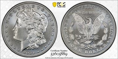 2021-S $1 Morgan Dollar 100th Anniversary MS70