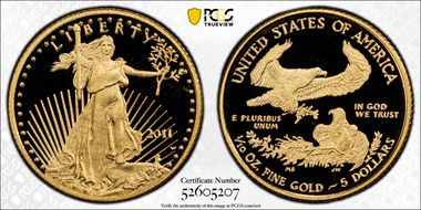 2011-W $5 Gold Eagle PR69DCAM