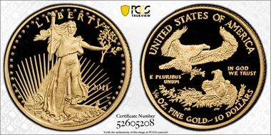 2011-W $10 Gold Eagle PR70DCAM