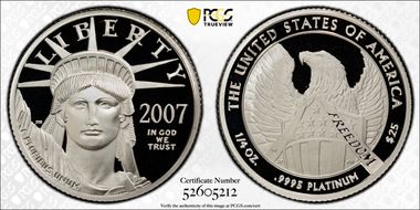 2007-W $25 Statue of Liberty PR70DCAM