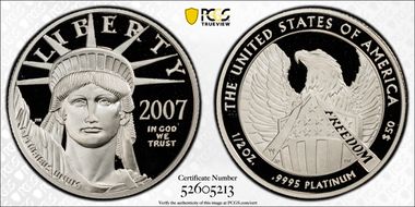 2007-W $50 Statue of Liberty PR70DCAM