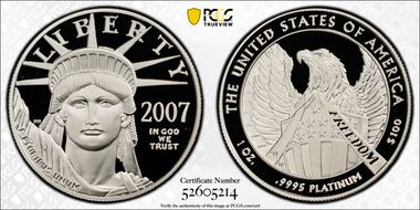 2007-W $100 Statue of Liberty PR70DCAM
